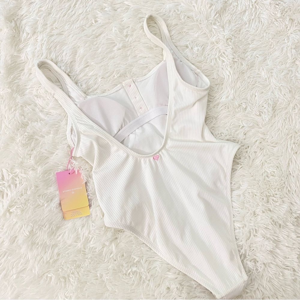Stoney Clover Lane X Target White With Pink Hearts One Piece Swimsuit - Picture 4 of 7